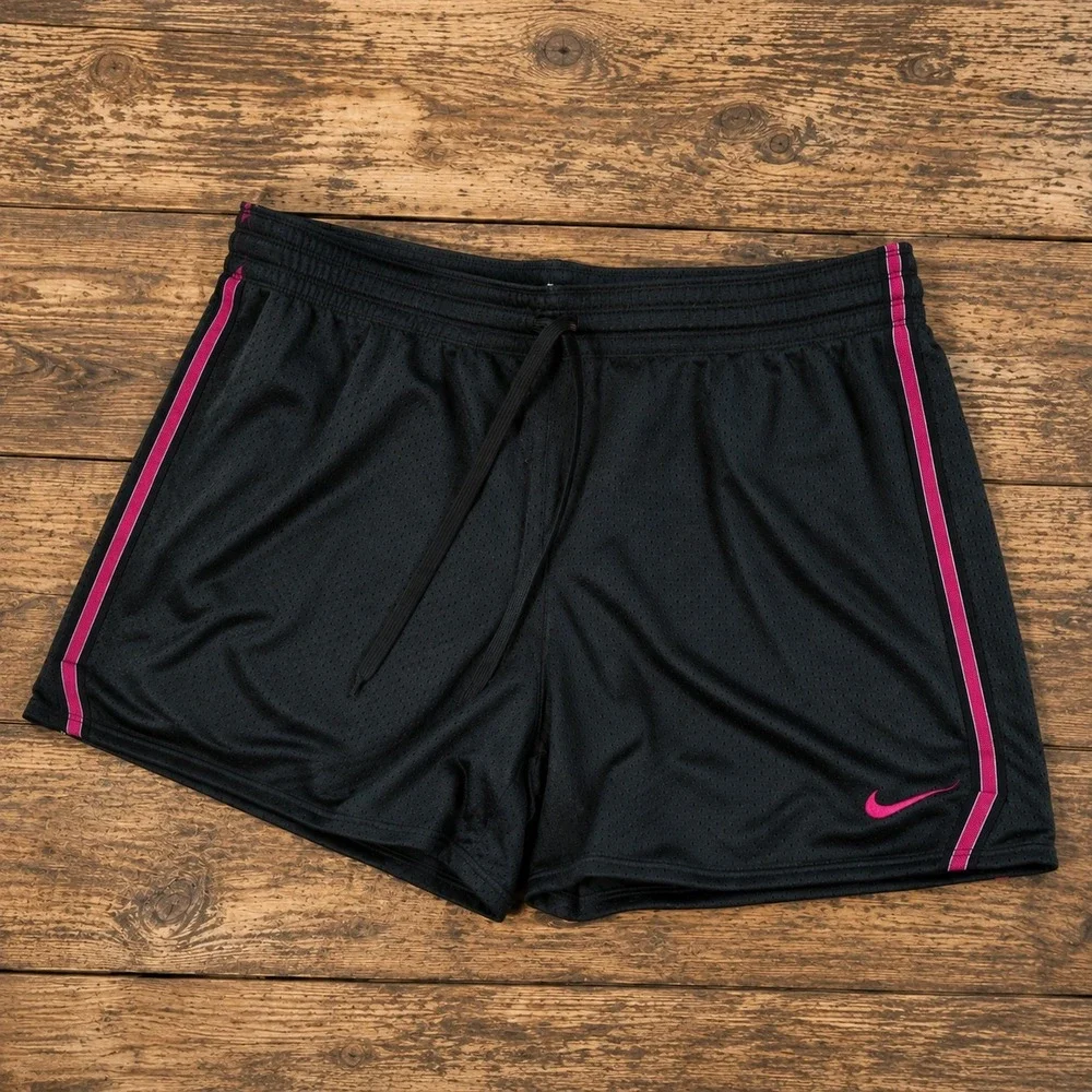 VTG Y2K Nike Dri-FIT Mesh Athletic Shorts Gray Pink M Gorpcore Gym Running 2000s